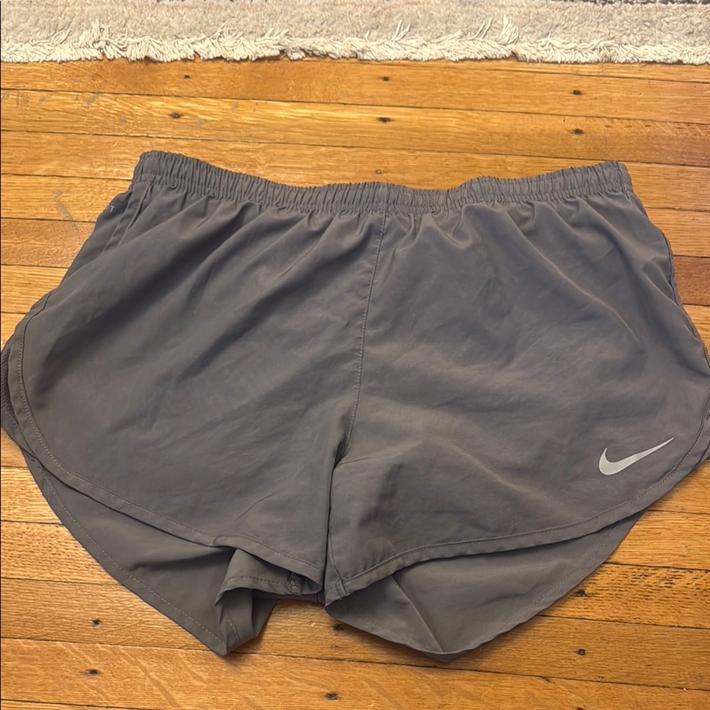 Nike Women's Charcoal Athletic Running Shorts with Reflective Swoosh